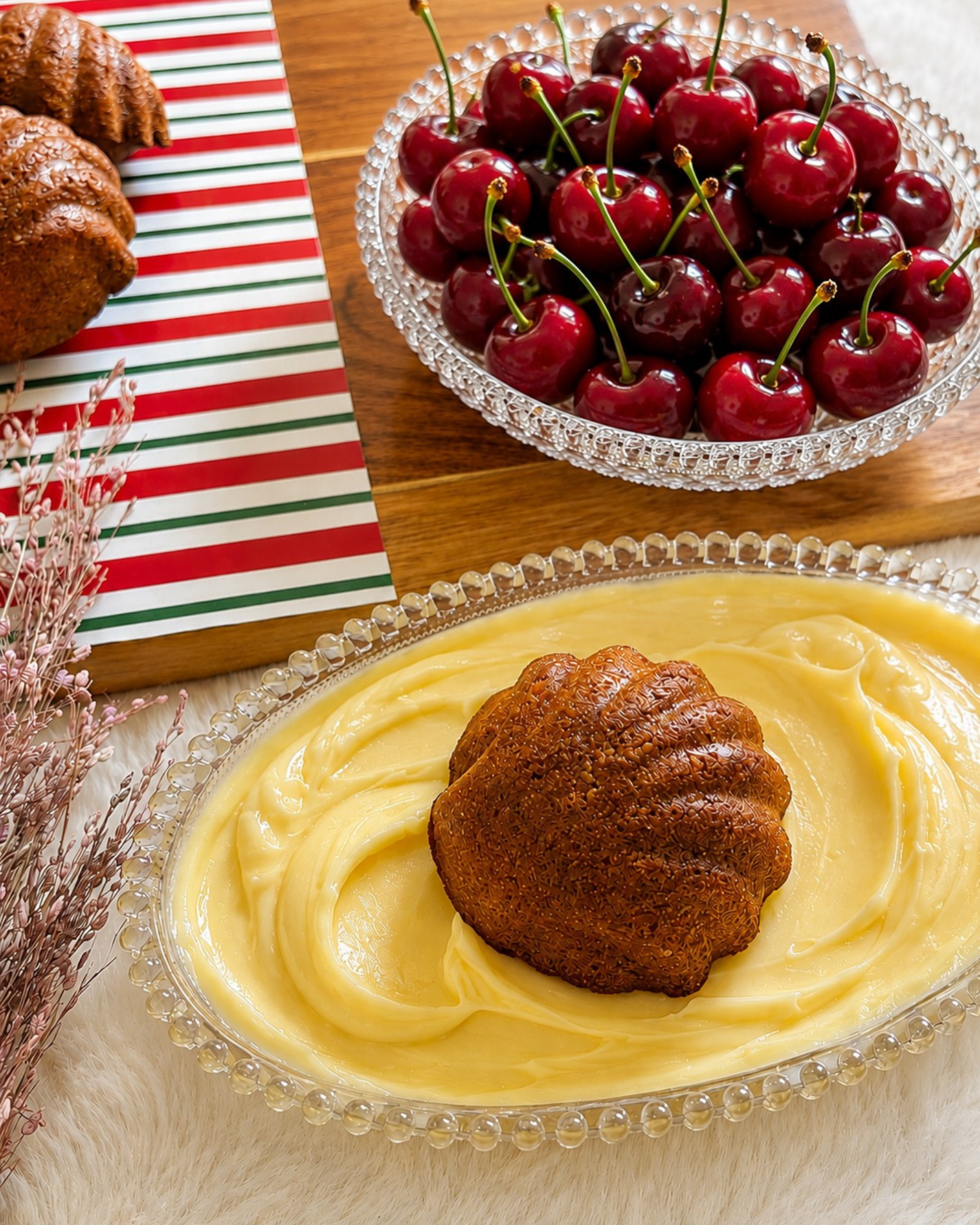 Saanjh financiers, an open book, and cherries